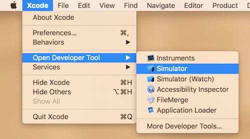 Open iOS simulator from Xcode