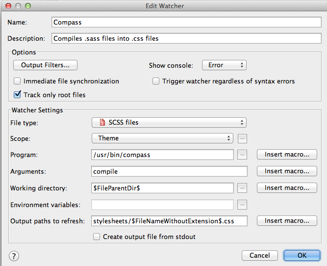 Settings in PHPstorm